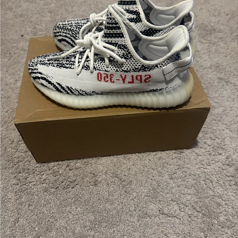 Adidas Yeezy Boost 350 V2 Black and White with Red Accents